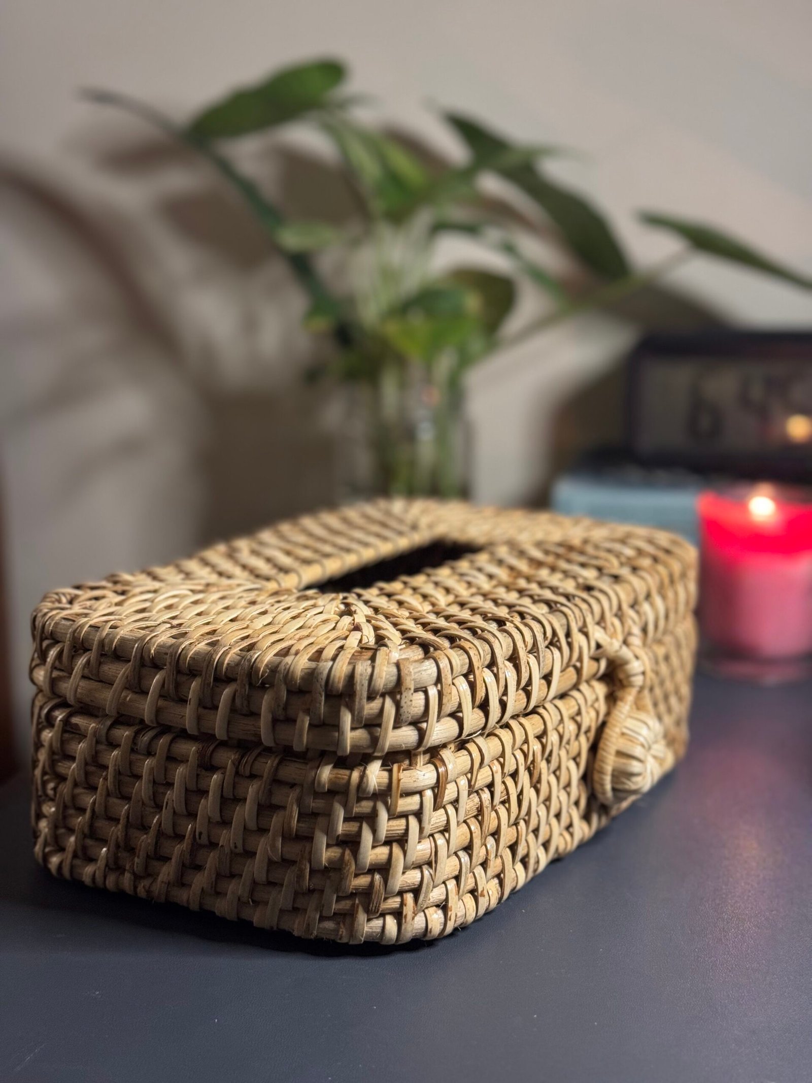Handwoven Rattan Tissue Box Cover
