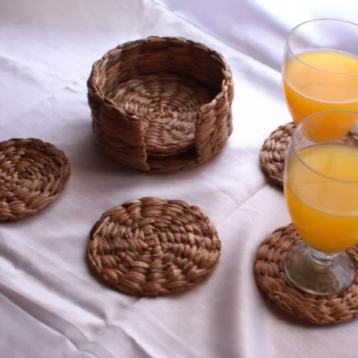 Handwoven Water Hyacinth Coasters